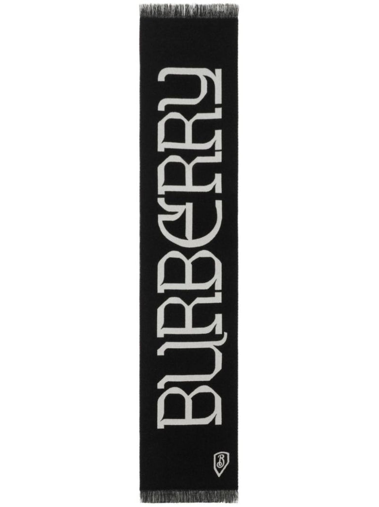 Logo-intarsia Wool Scarf
