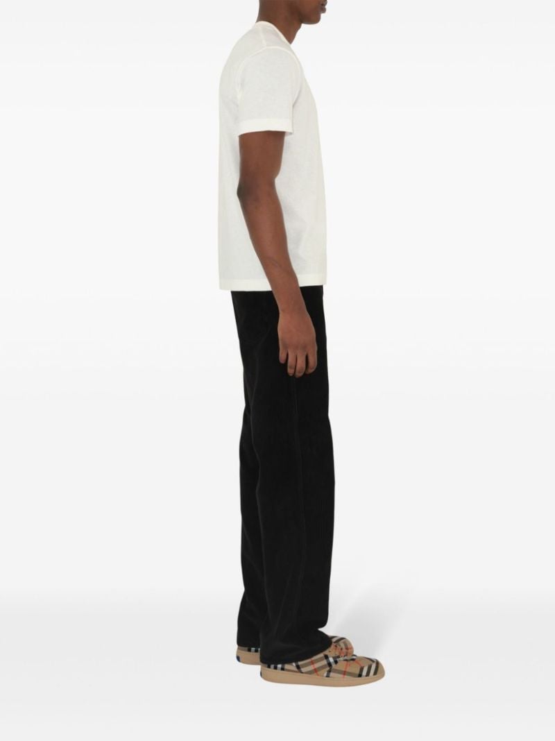 Check-lapel Cotton T-shirt