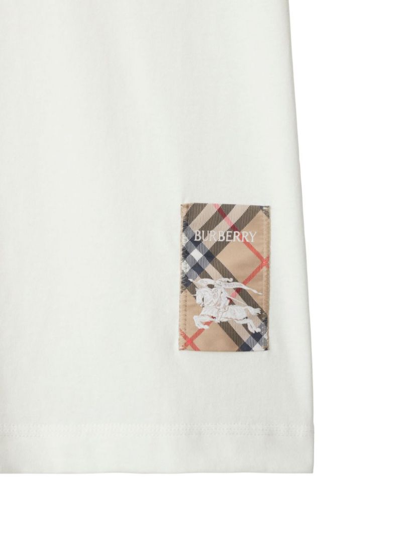 Check-lapel Cotton T-shirt
