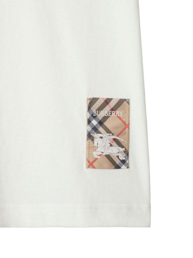 Check-lapel Cotton T-shirt