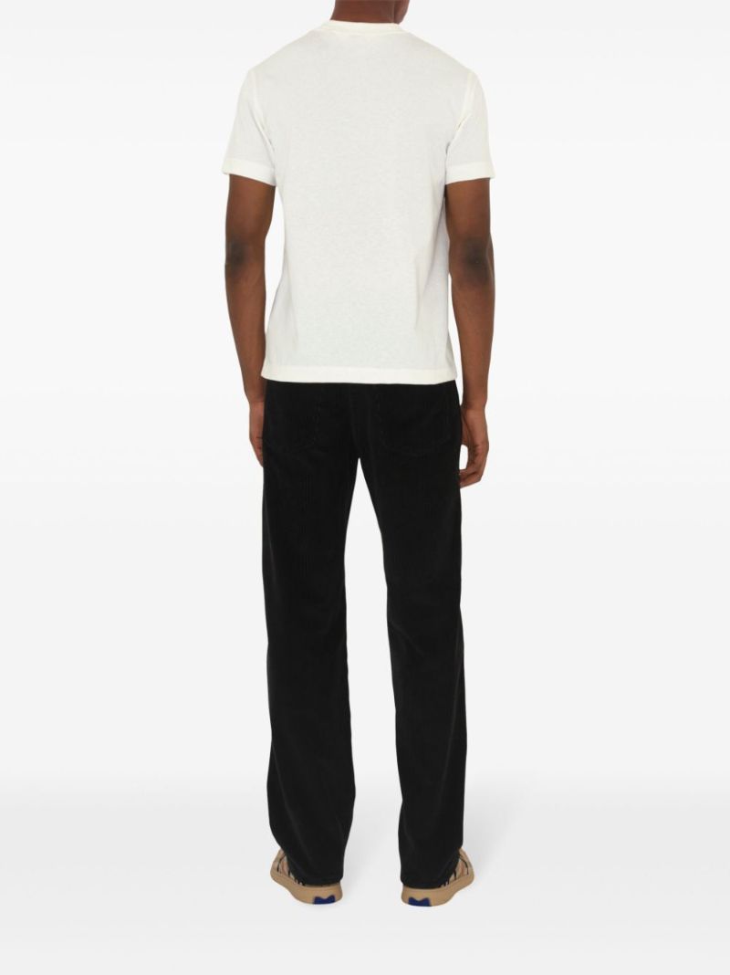 Check-lapel Cotton T-shirt