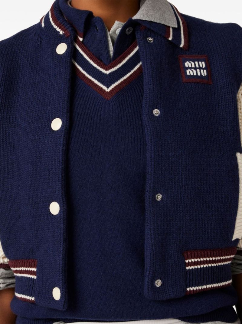 Striped-trim Knit Vest