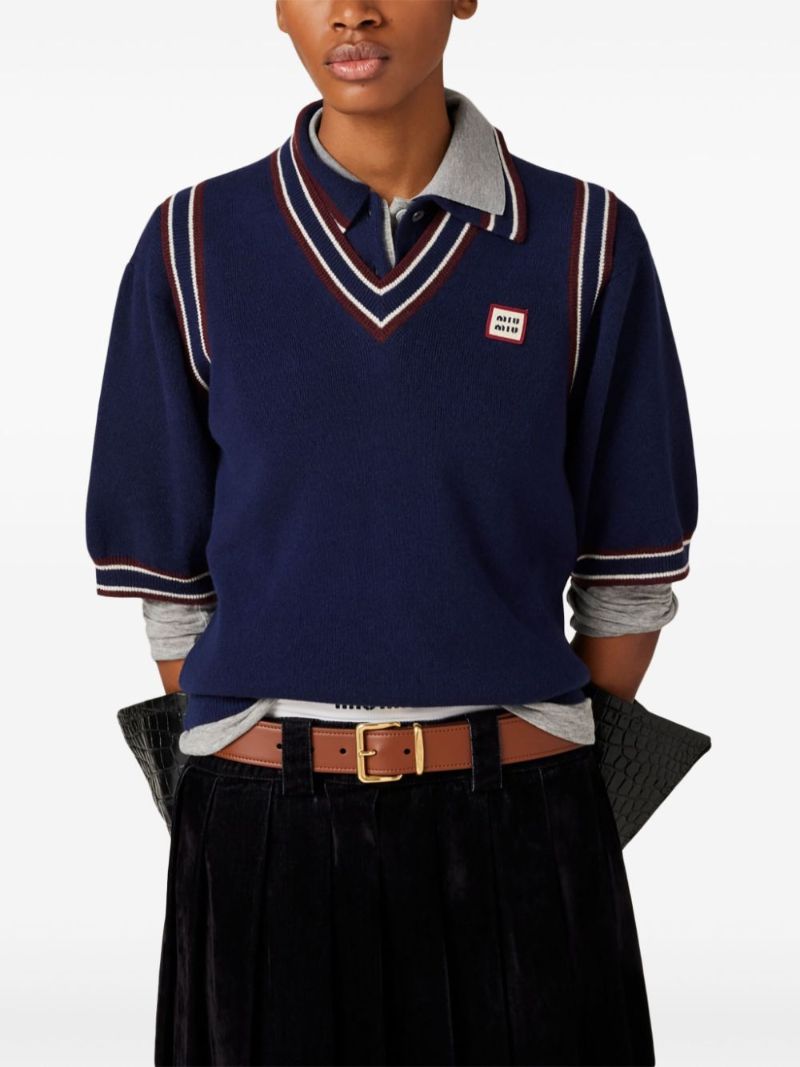 Striped-trim Knit Vest
