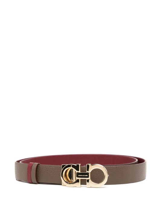 Brown Reversible Leather Gancini Belt