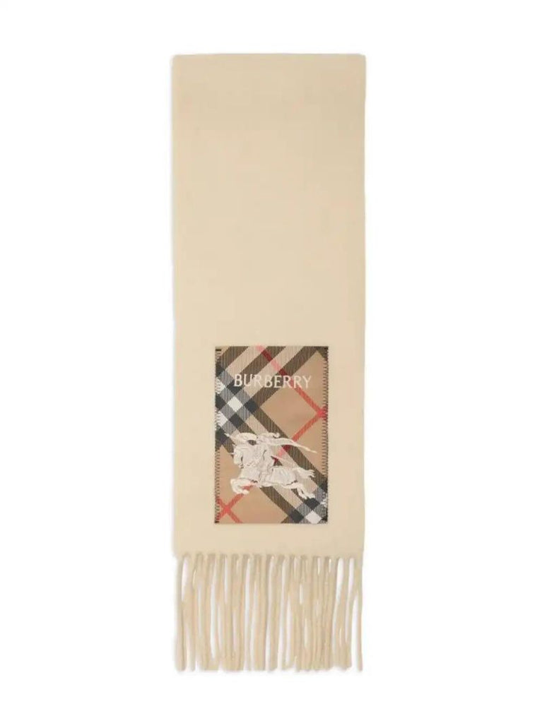 Neutrals Check Label Scarf