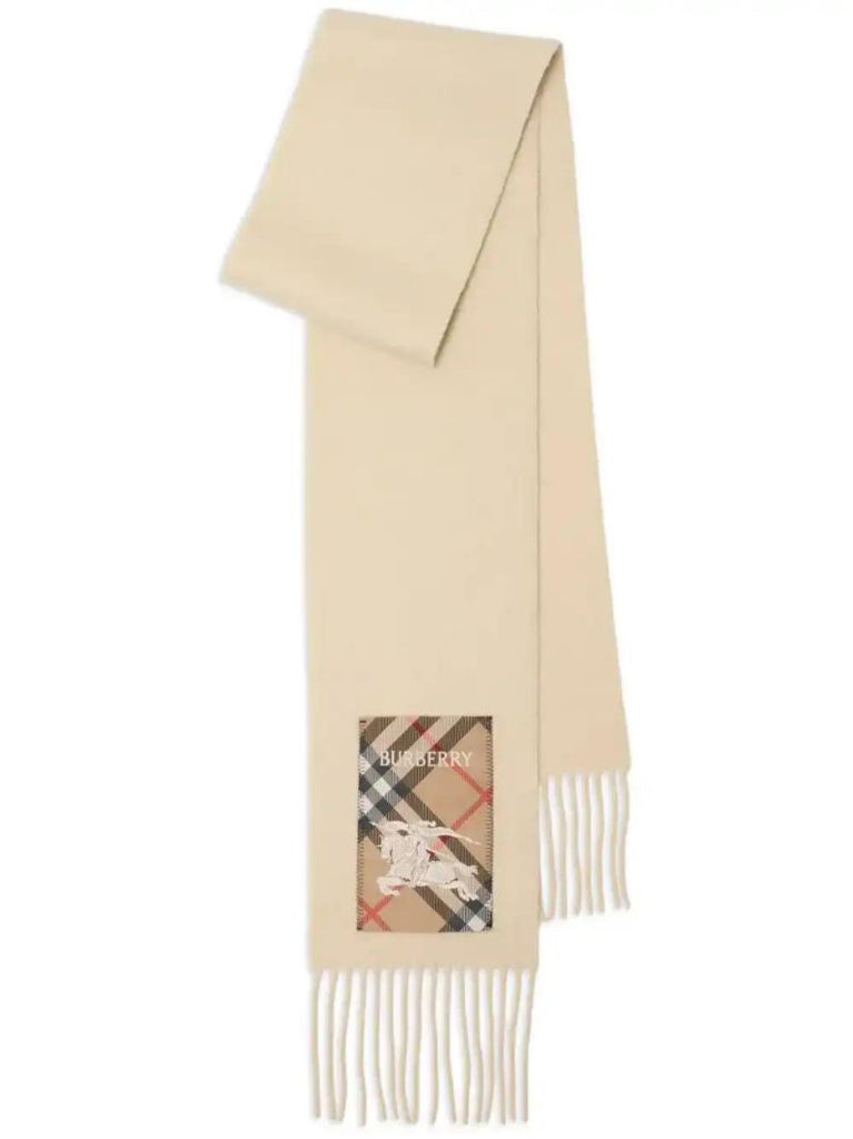 Neutrals Check Label Scarf