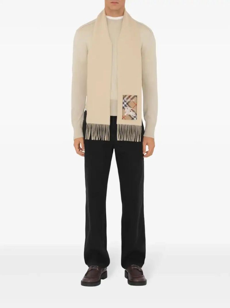 Neutrals Check Label Scarf