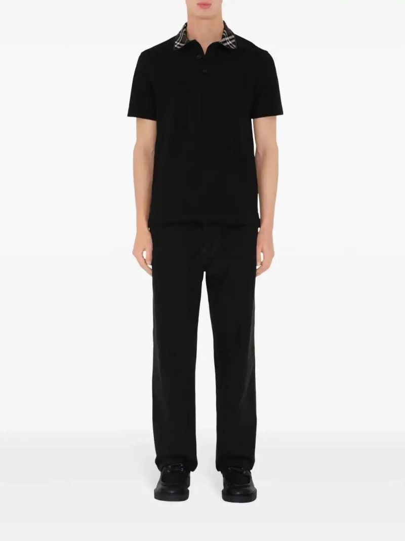Black Cotton Polo Shirt