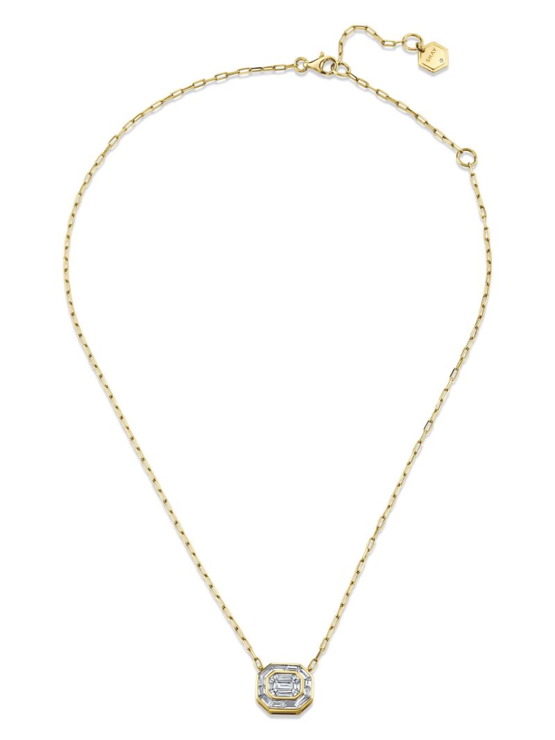 18k Yellow Gold Illusion Diamond Necklace