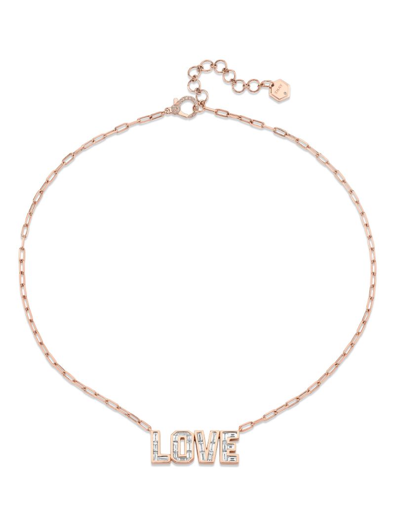 18k Yellow Gold Love Diamond Necklace