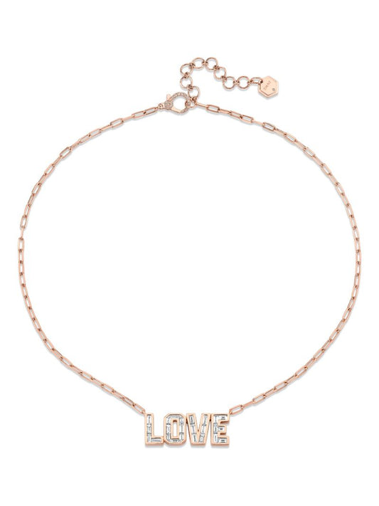18k Yellow Gold Love Diamond Necklace