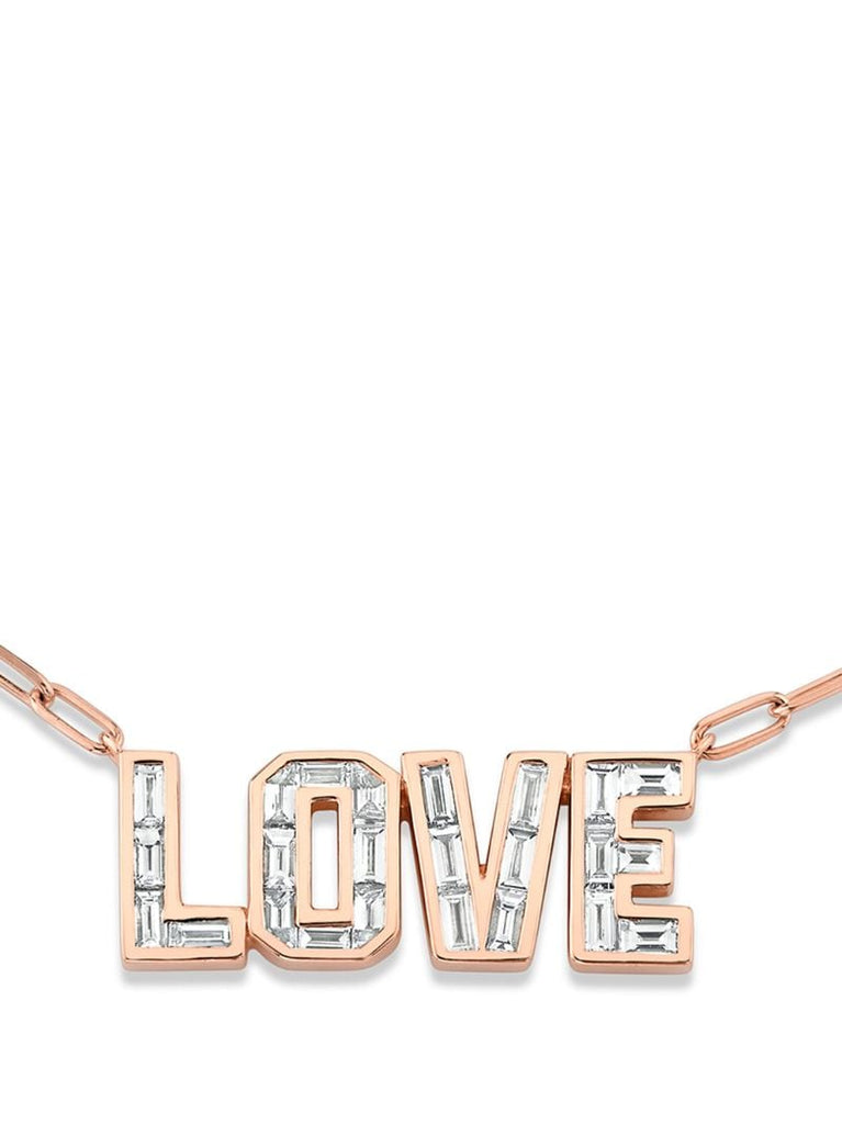 18k Yellow Gold Love Diamond Necklace