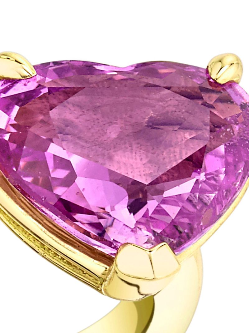 18k Yellow Gold Floating Diamond and Sapphire Ring