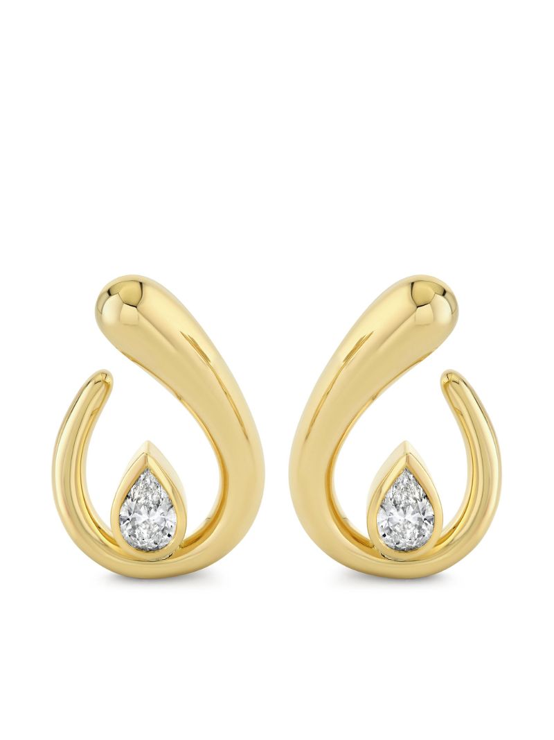 18k Yellow Gold Loop Diamond Earrings