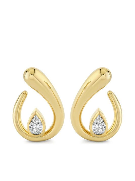 18k Yellow Gold Loop Diamond Earrings