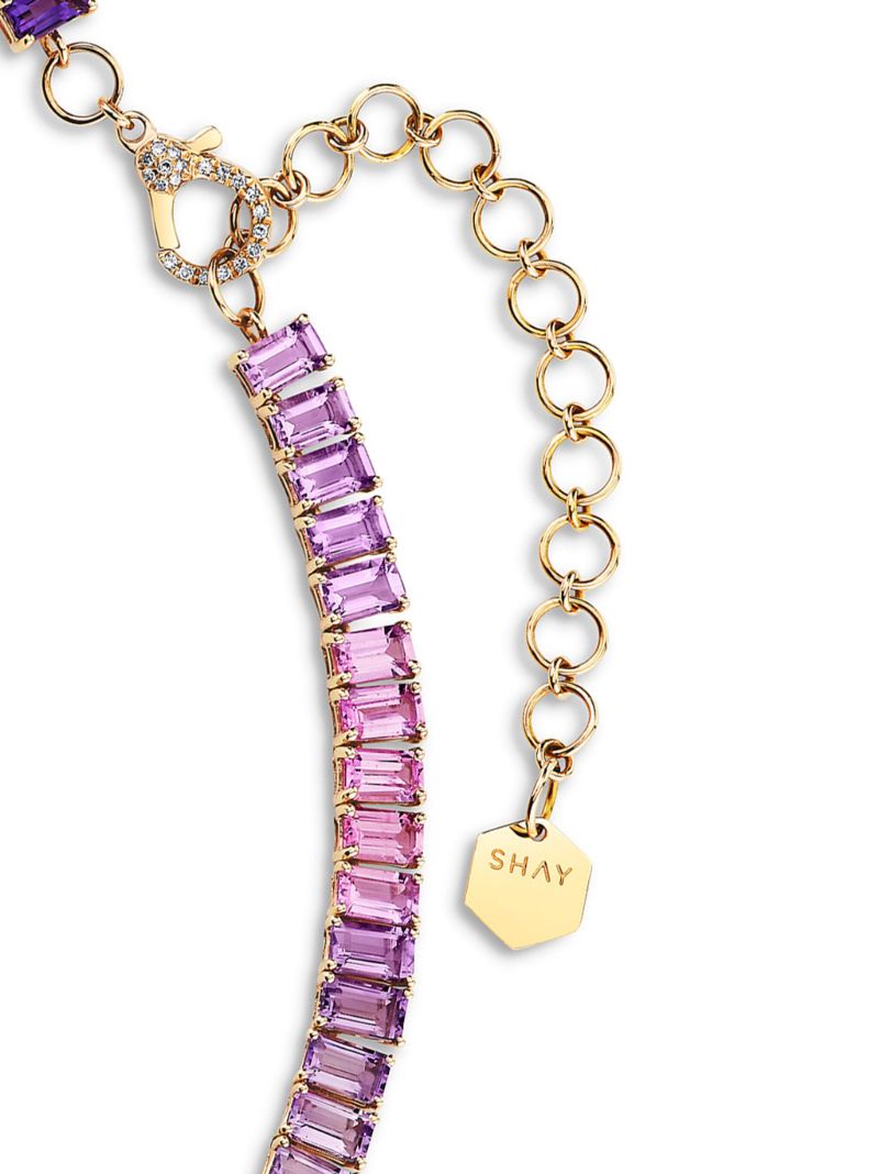 18k Yellow Gold Ombre Eternity Necklace