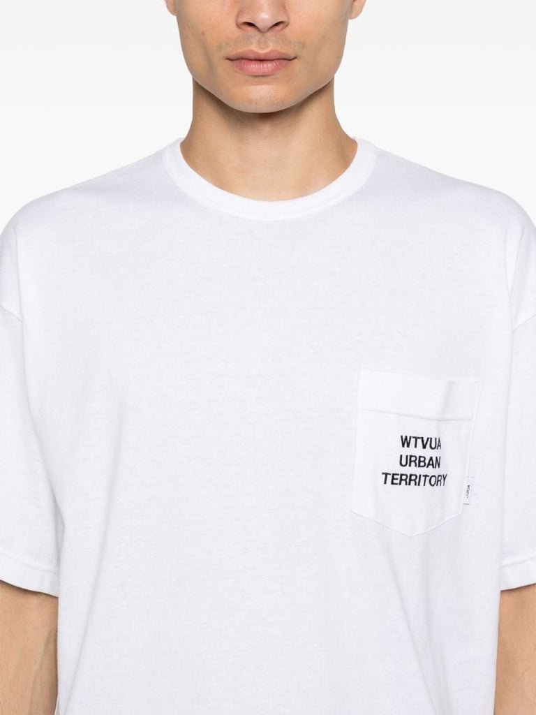 White Slogan-embroidered T-shirt