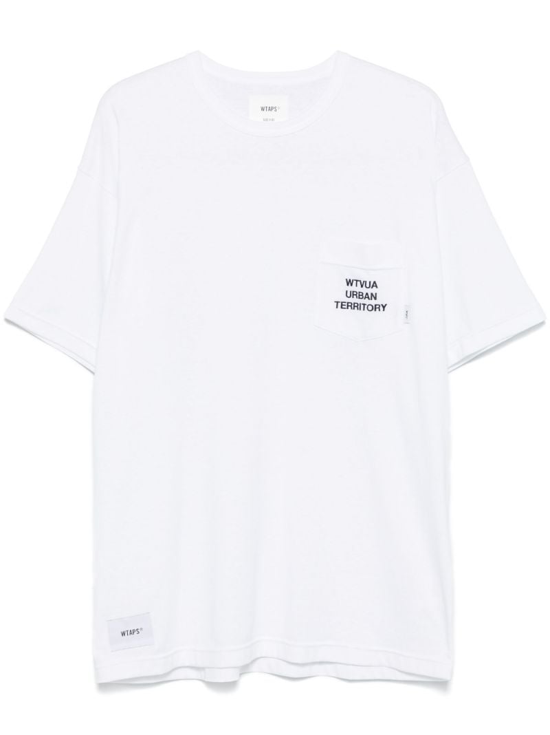 White Slogan-embroidered T-shirt