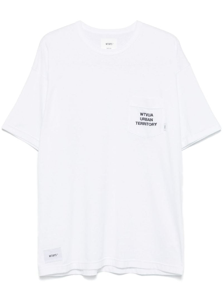 White Slogan-embroidered T-shirt