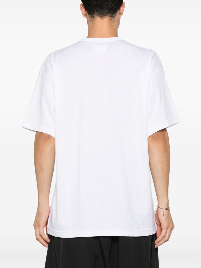 White Slogan-embroidered T-shirt
