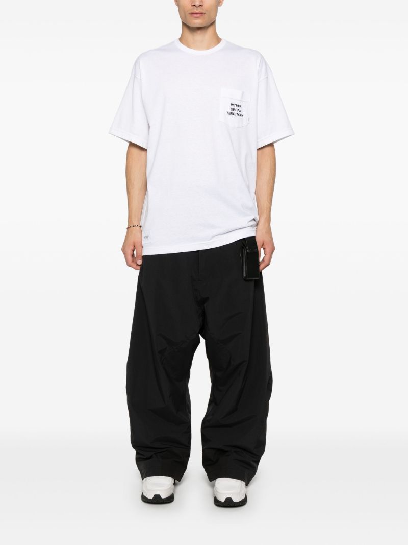 White Slogan-embroidered T-shirt