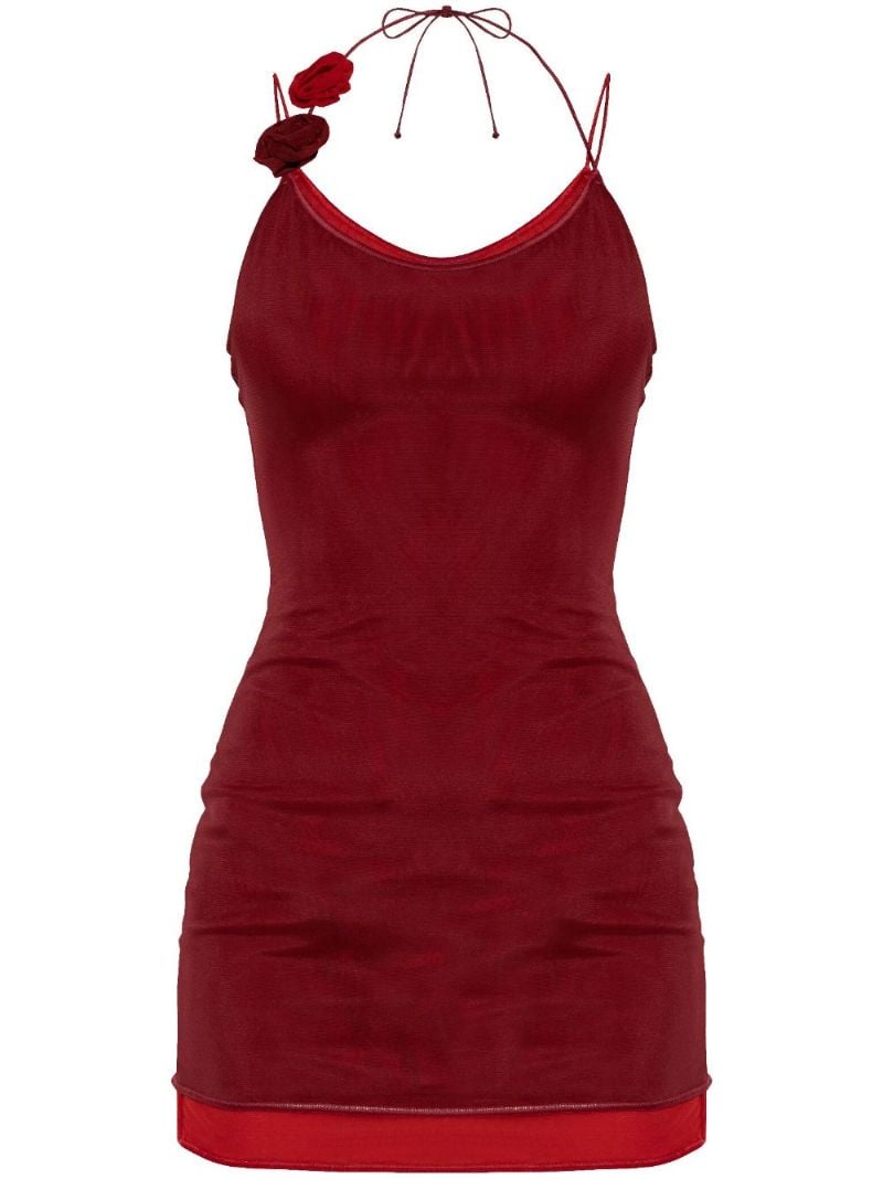 Floral-appliquÃ_x0083_Â© Mini Dress