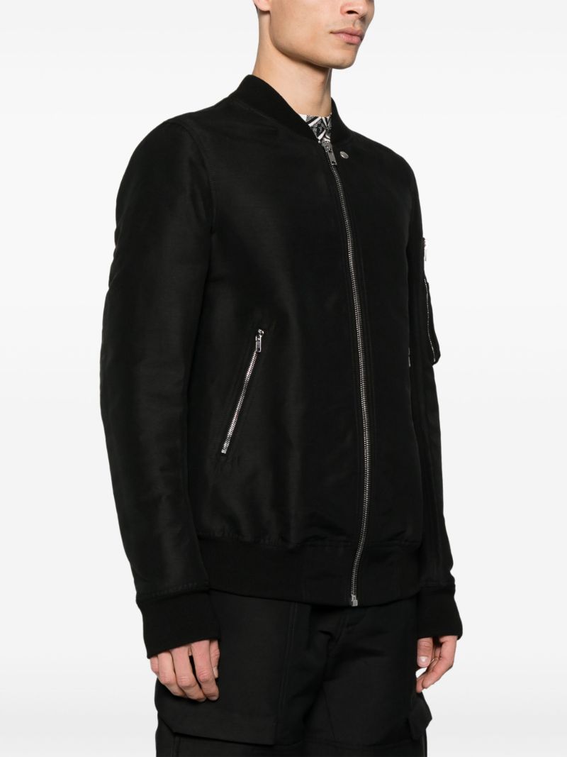 Black Zip-pocket Bomber Jacket