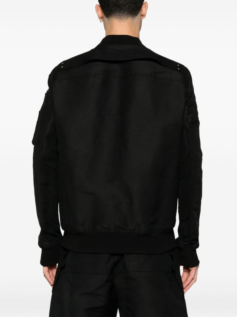 Black Zip-pocket Bomber Jacket