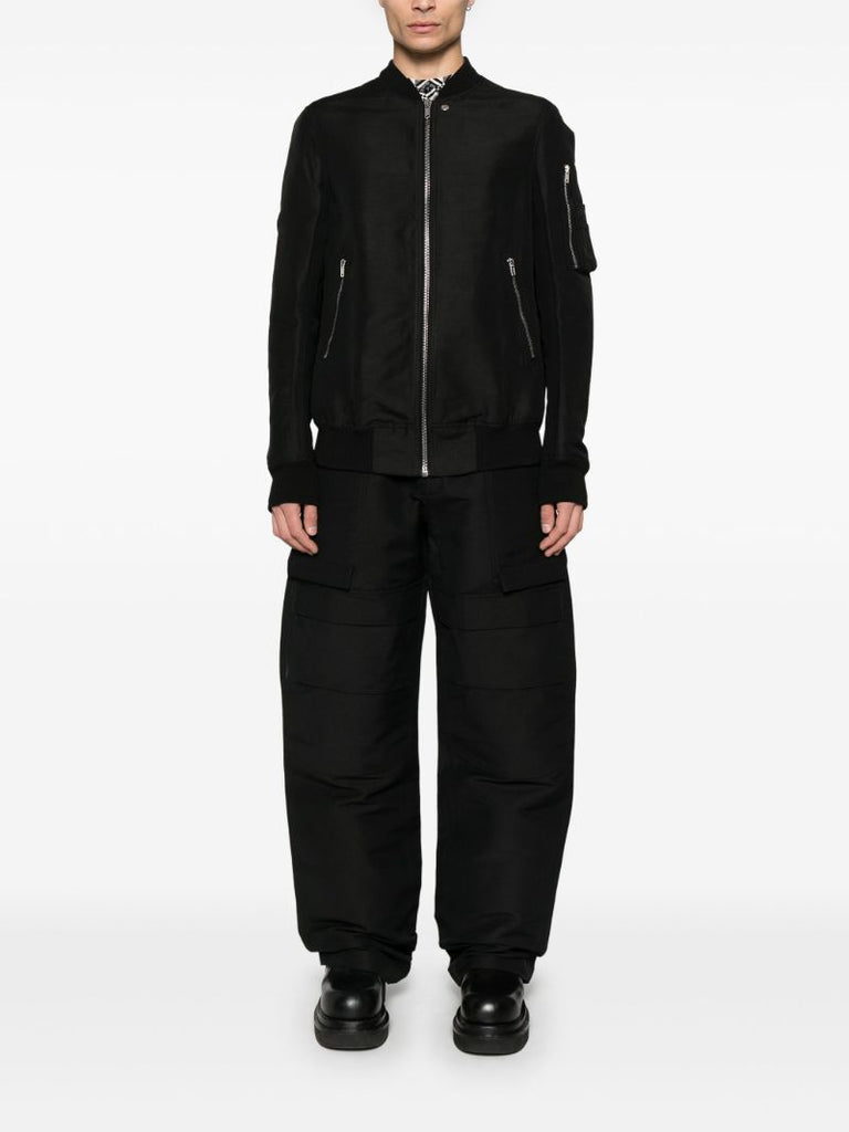 Black Zip-pocket Bomber Jacket