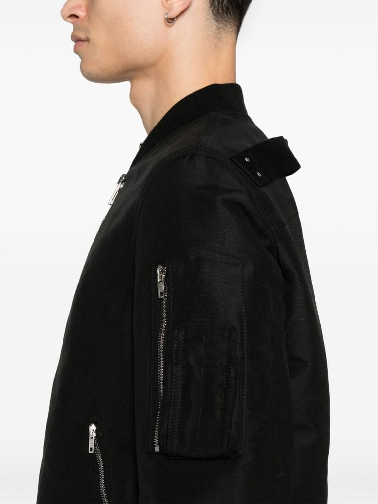 Black Zip-pocket Bomber Jacket