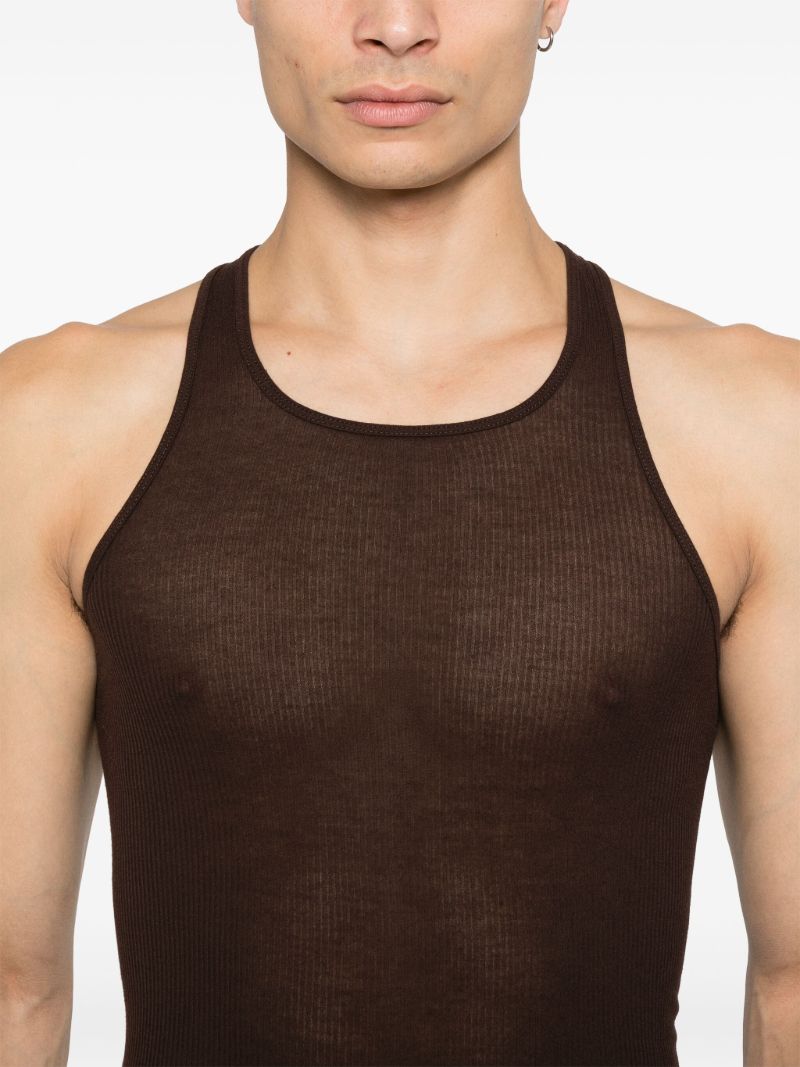 Fine-ribbed Tank Top