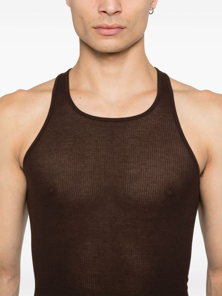 Fine-ribbed Tank Top