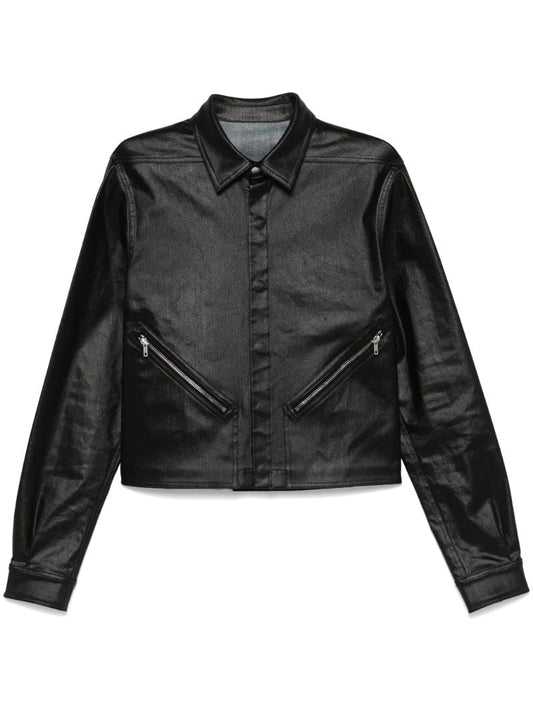 Black Waxed-effect Jacket