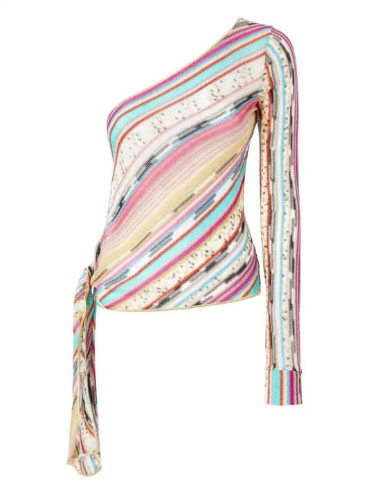 Pink One-shoulder Top