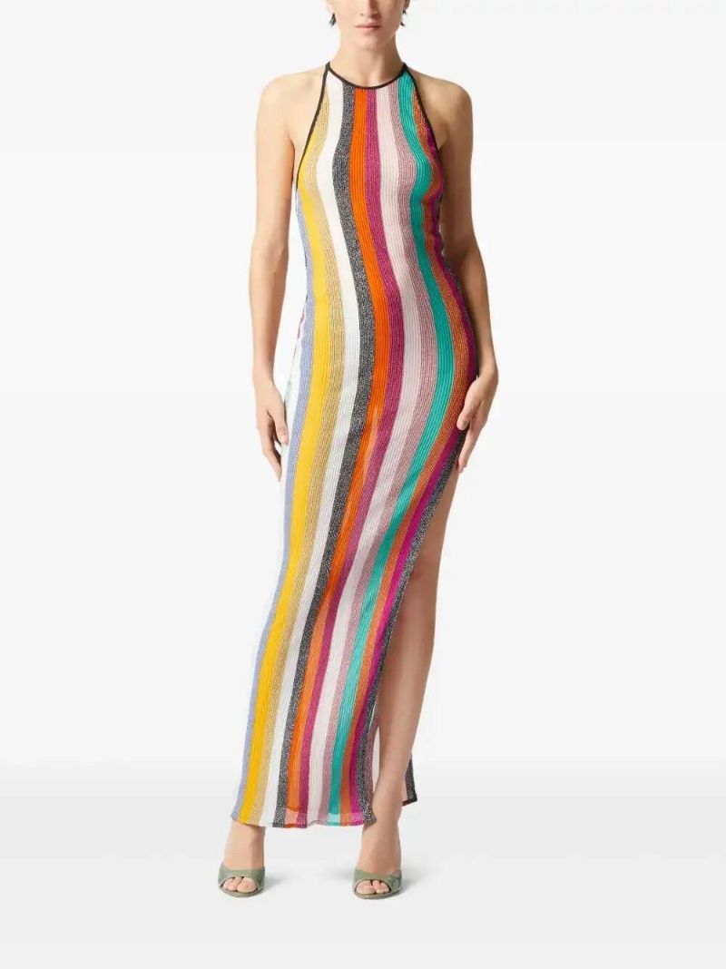 Pink Striped Knitted Dress
