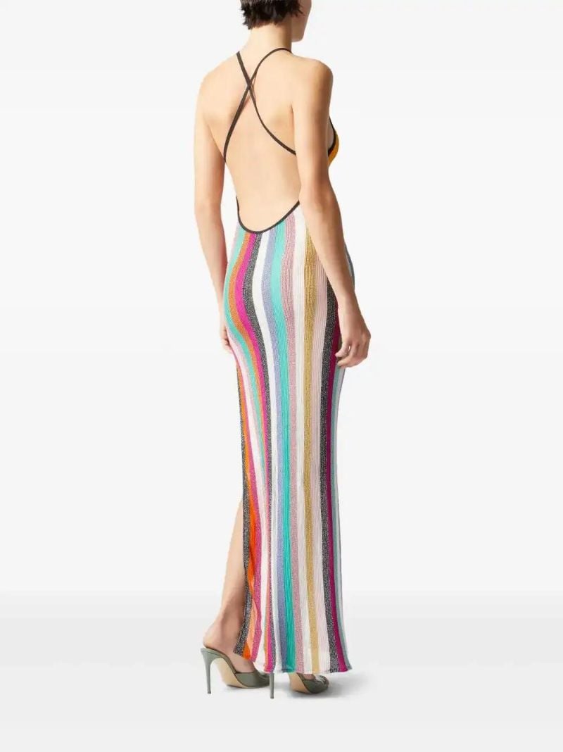 Pink Striped Knitted Dress
