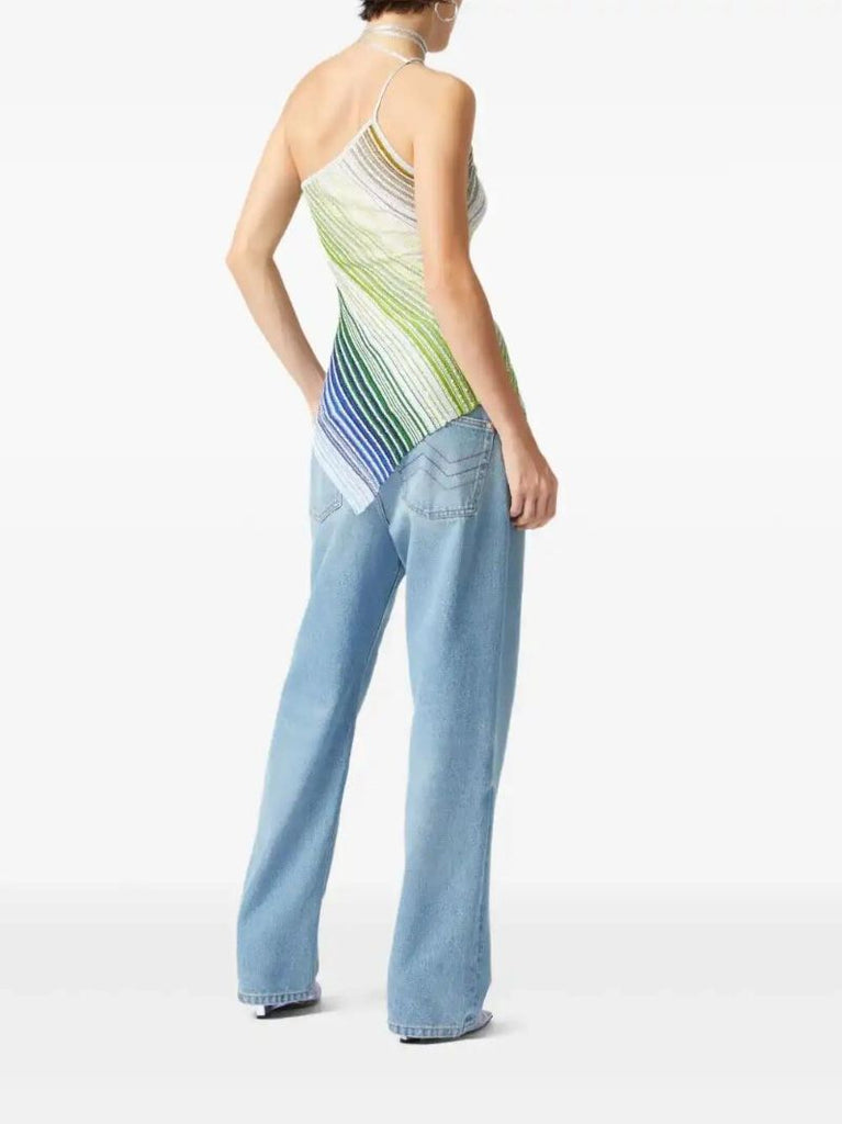 White Asymmetric One-shoulder Top