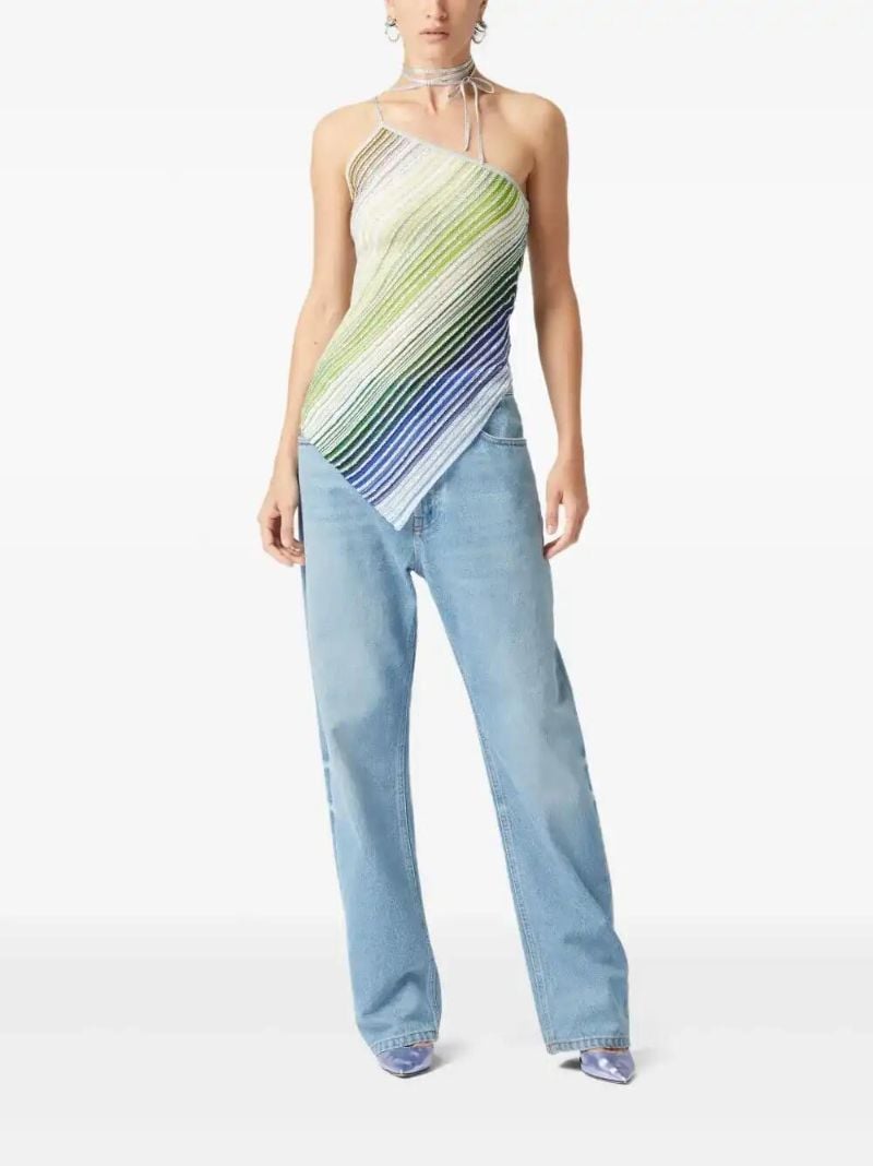 White Asymmetric One-shoulder Top