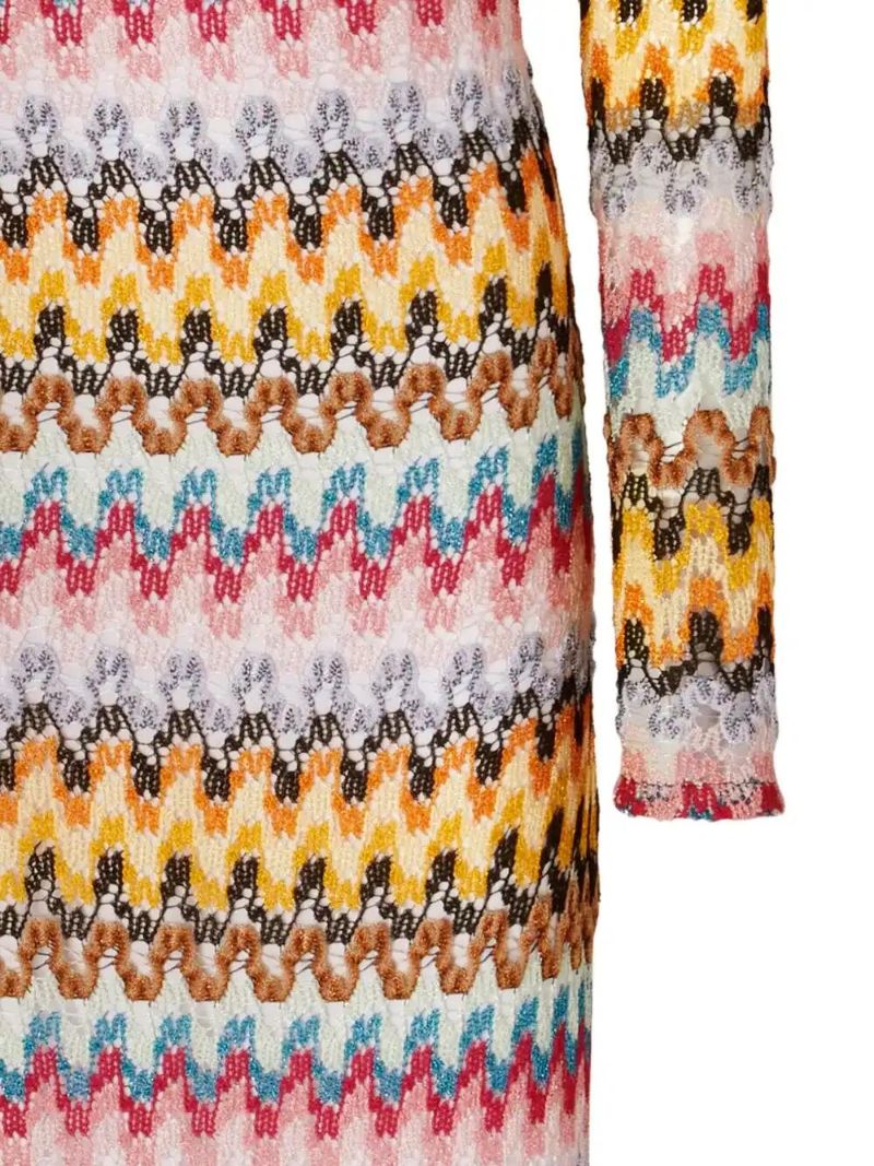 Yellow Long Zigzag Dress