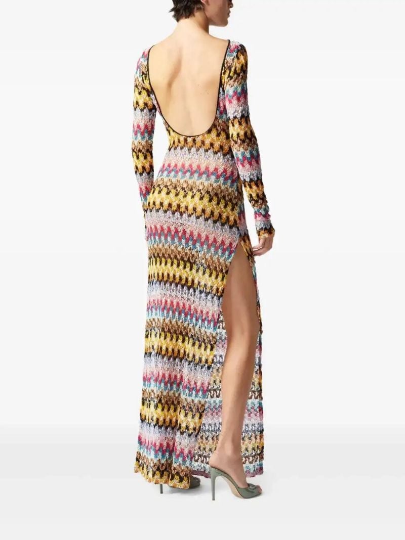 Yellow Long Zigzag Dress