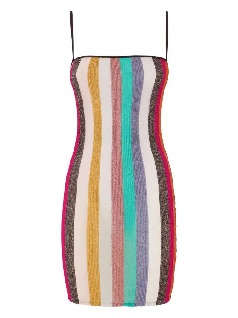 Blue Striped Knitted Dress