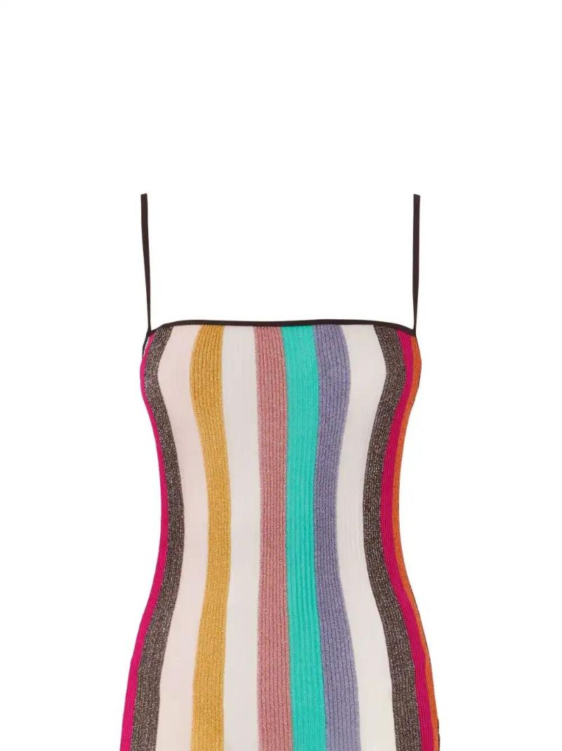 Blue Striped Knitted Dress