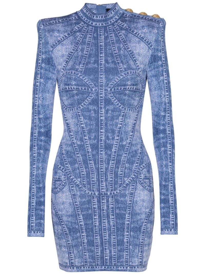 Knitted Jacquard Mini Dress