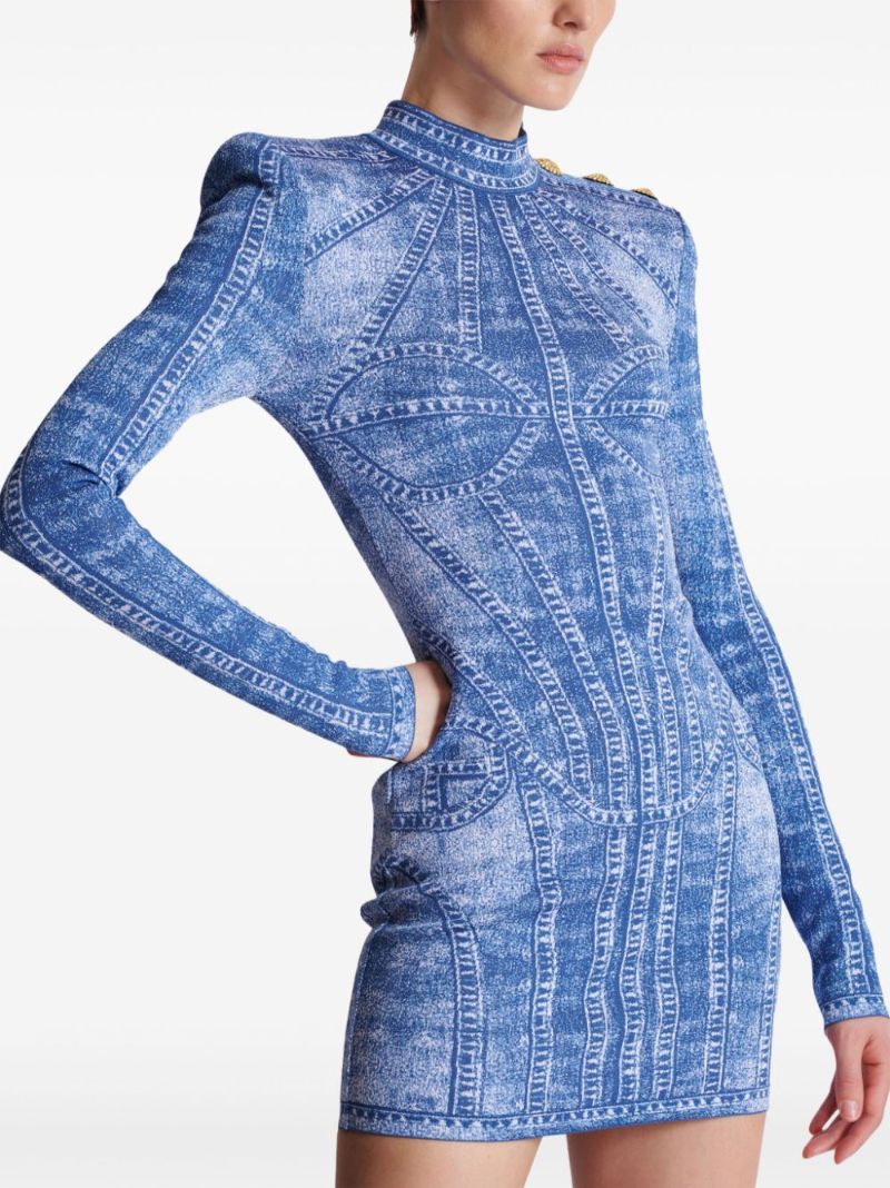 Knitted Jacquard Mini Dress