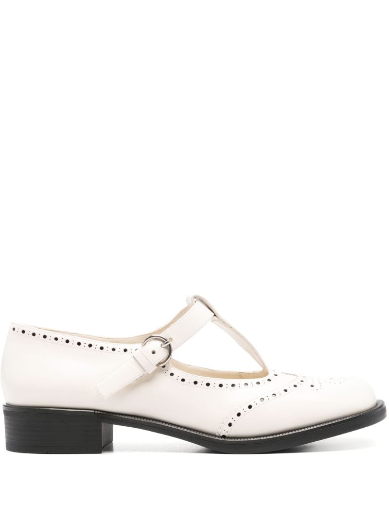 White Leather Brogue Shoes