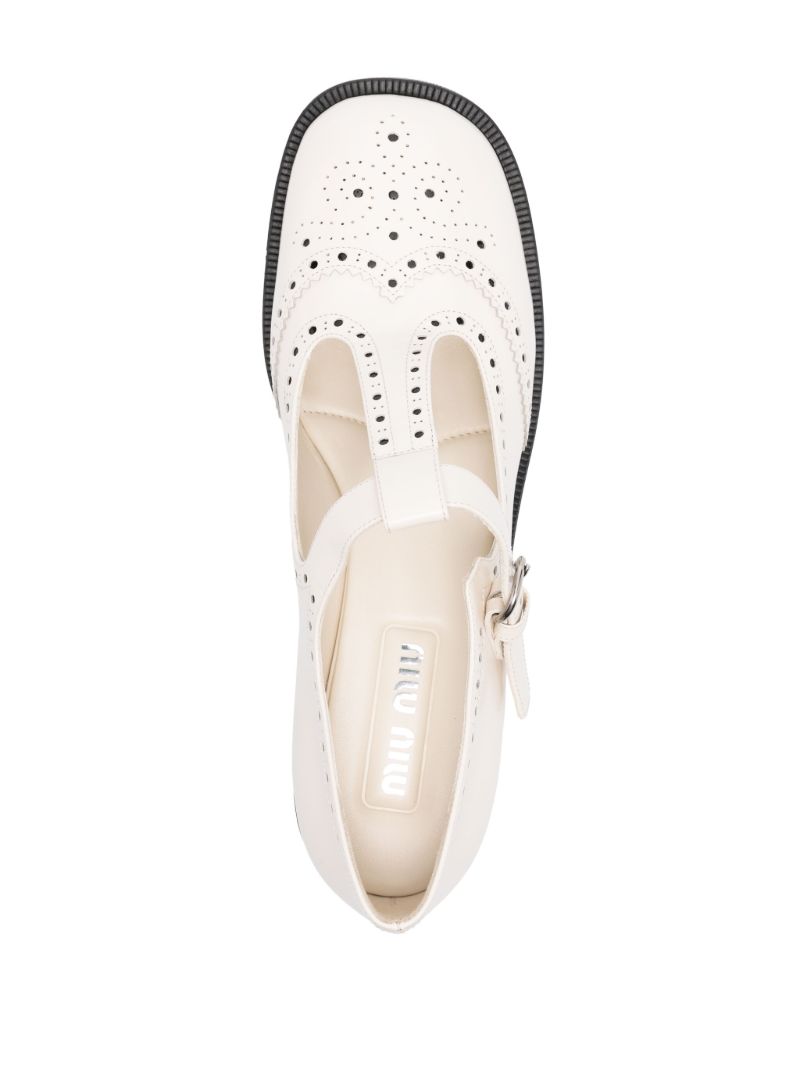 White Leather Brogue Shoes