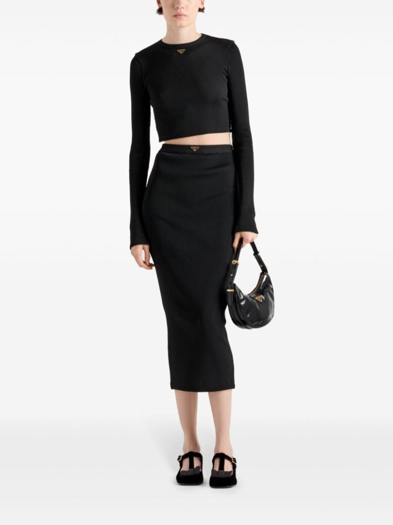 Triangle-logo Midi Skirt