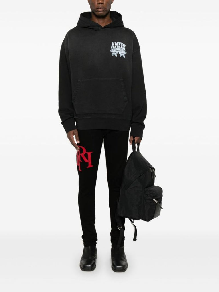 Black Staggered Jeans