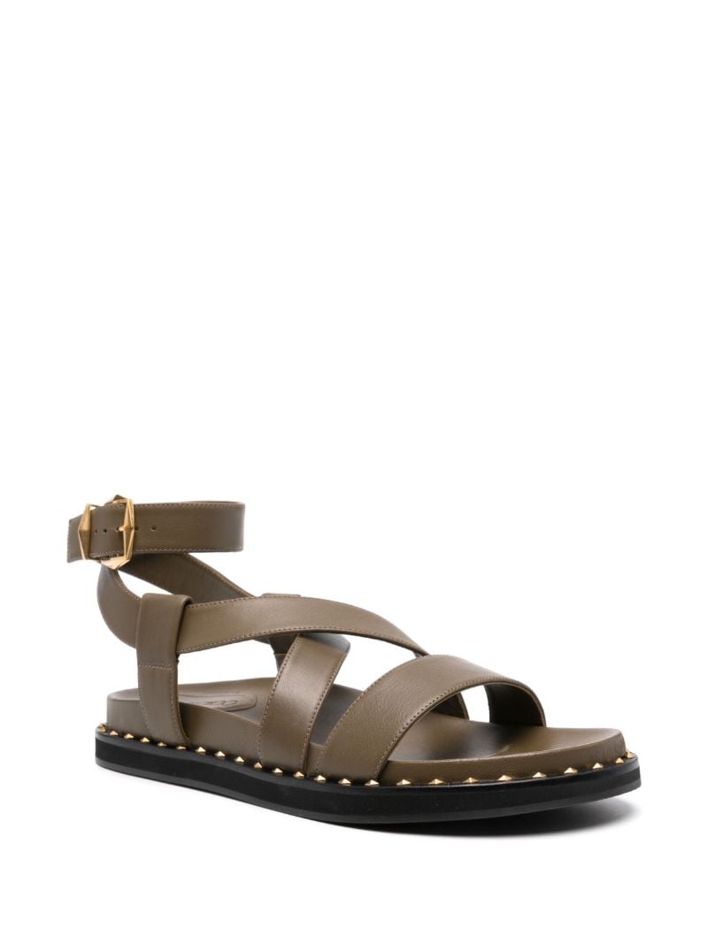 Green Blaise Leather Sandals