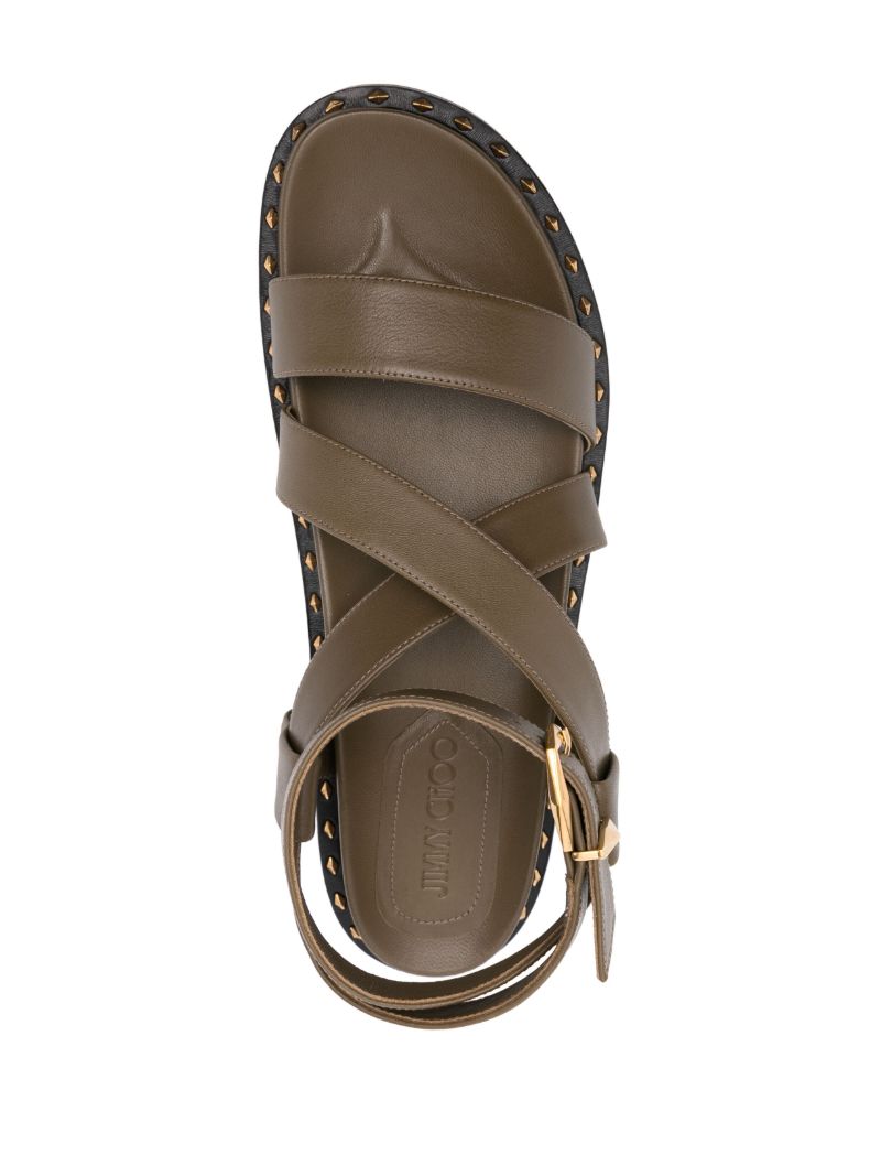 Green Blaise Leather Sandals